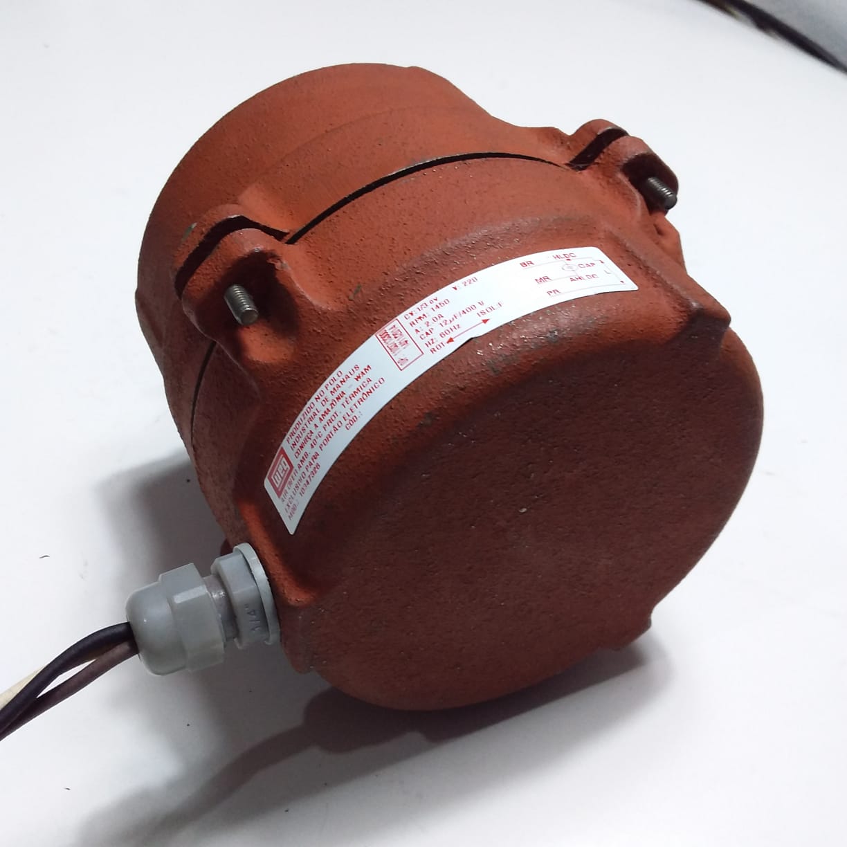 Motor Elétrico Para Portão Eletrônico 1/3 Cv Weg 220 Volts