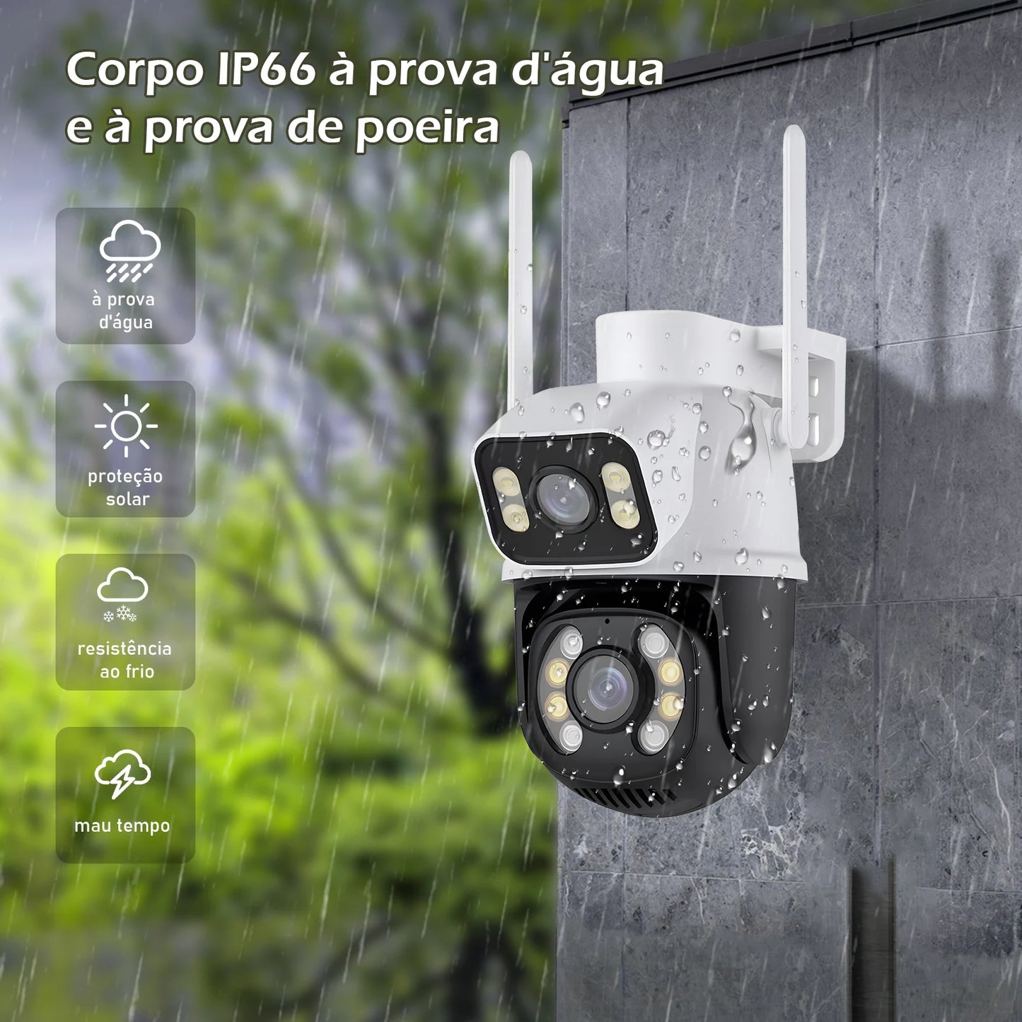 Camera ICsee Dupla resistente a Sol e Chuva 3mp + 3mp