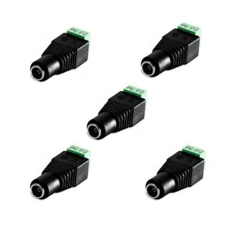 Conector P4 Femea CFTV com 5 Unidades