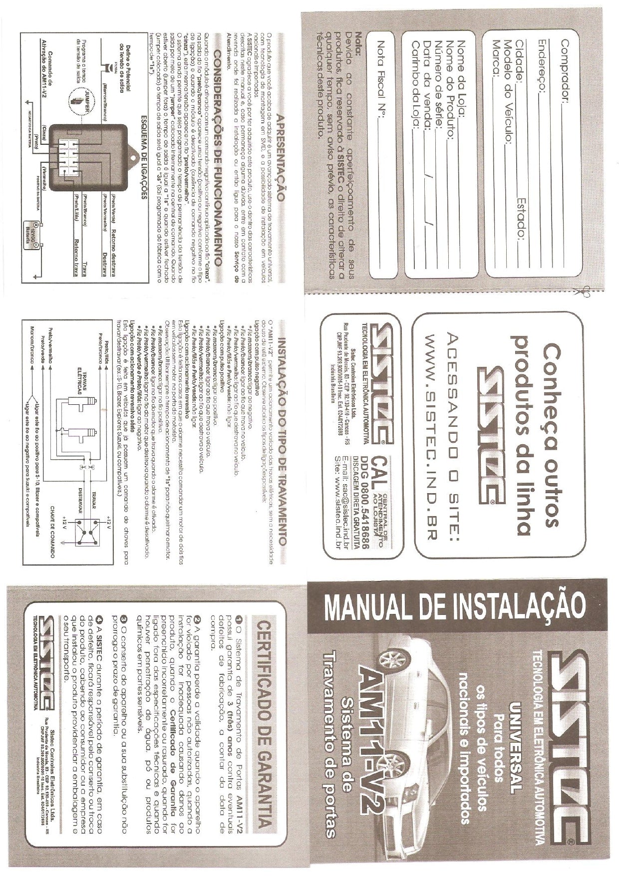 SISTEC AM11 Modulo Trava Universal